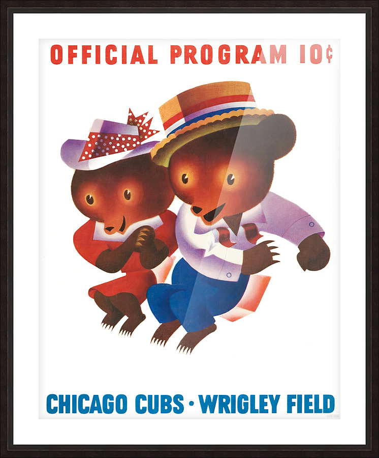 1961 Chicago Cubs Program Art Picture Frame print