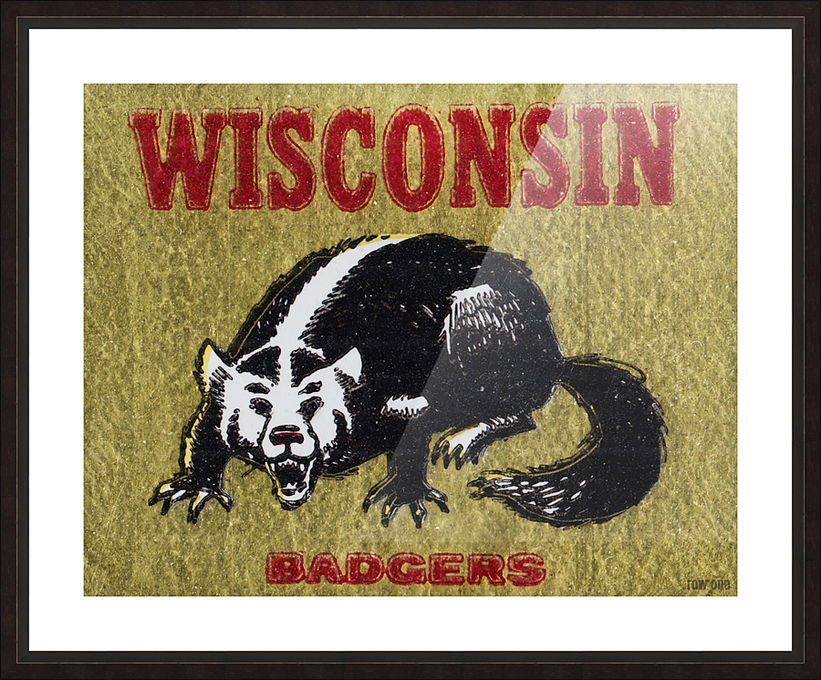 Vintage Wisconsin Badger Mascot Art Picture Frame print