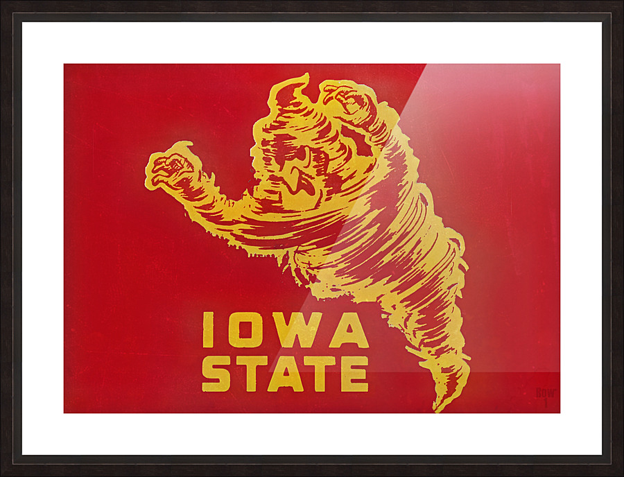 Vintage Iowa State Cyclone Art Picture Frame print
