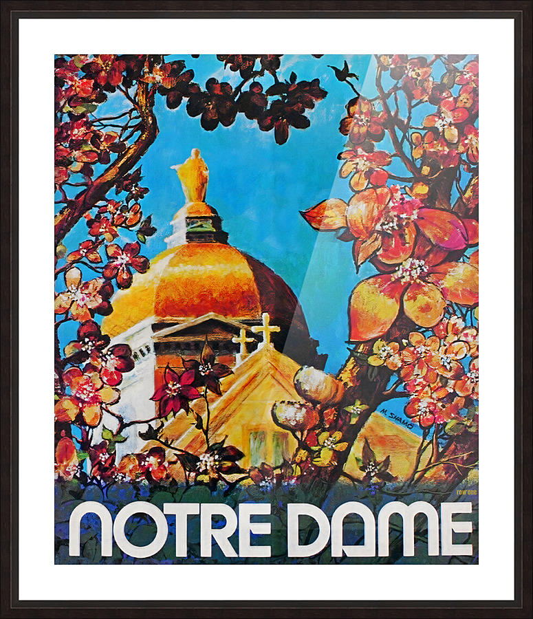 1976 Notre Dame Art Picture Frame print