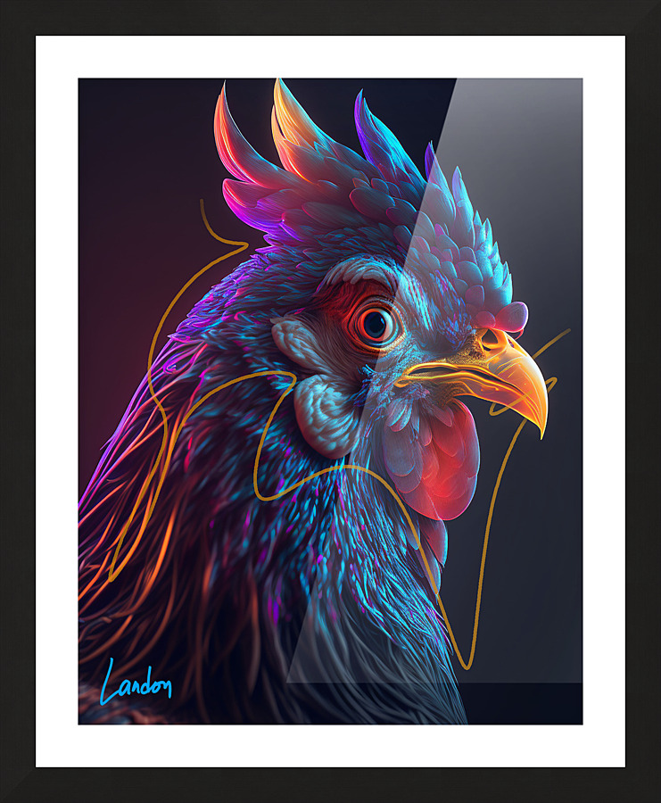 Hyper realistic Chicken Picture Frame print