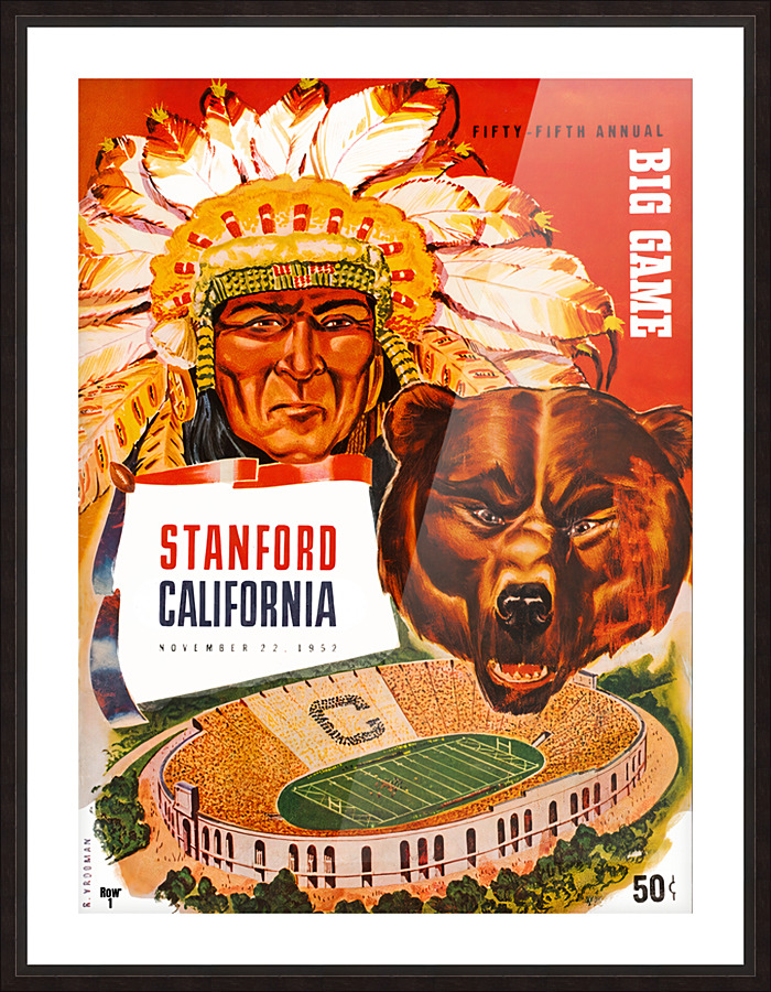 1952 cal stanford big game remix art Picture Frame print