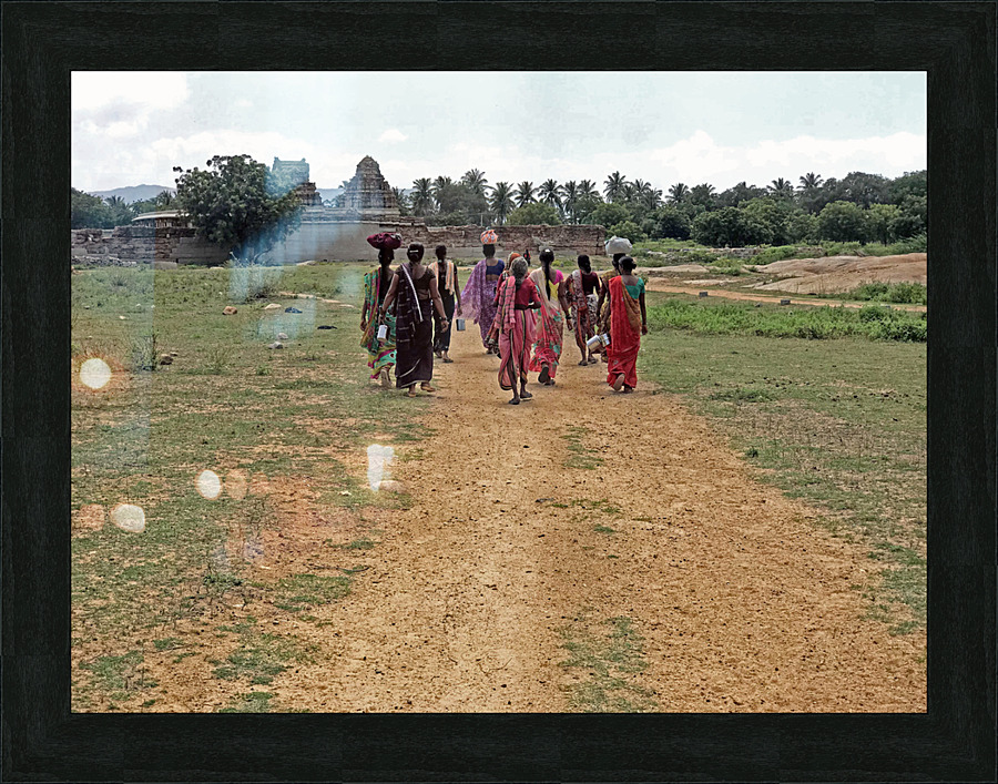 Ladies Walking in Hampi Karnataka India Picture Frame print