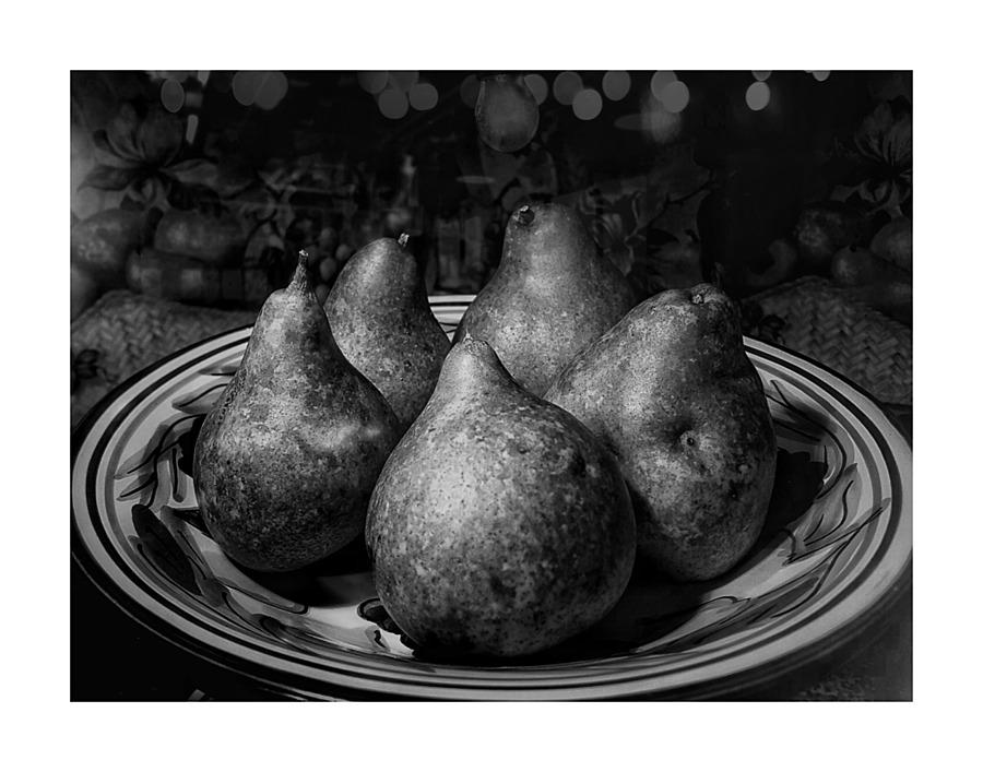 Pears  B&W Picture Frame print
