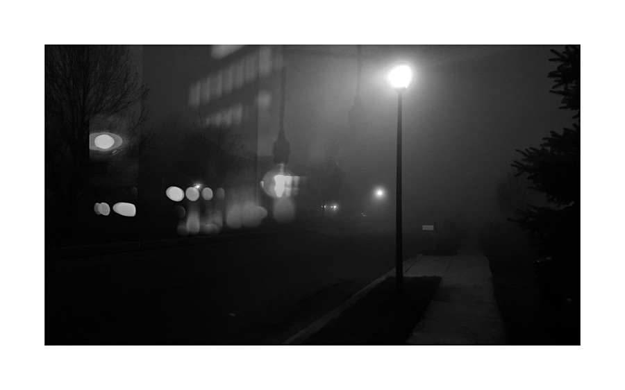 Street in Fog B&W Picture Frame print