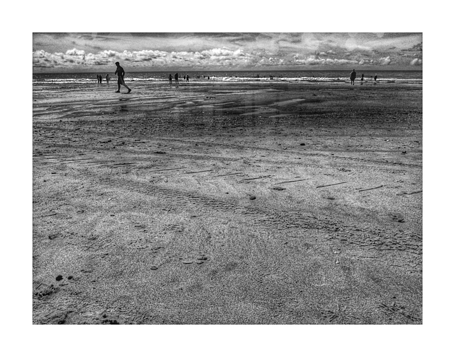 The Beach B&W Picture Frame print