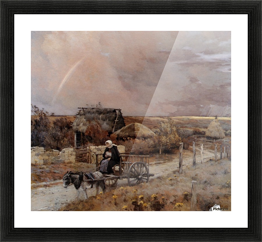 A woman in a carrige Picture Frame print