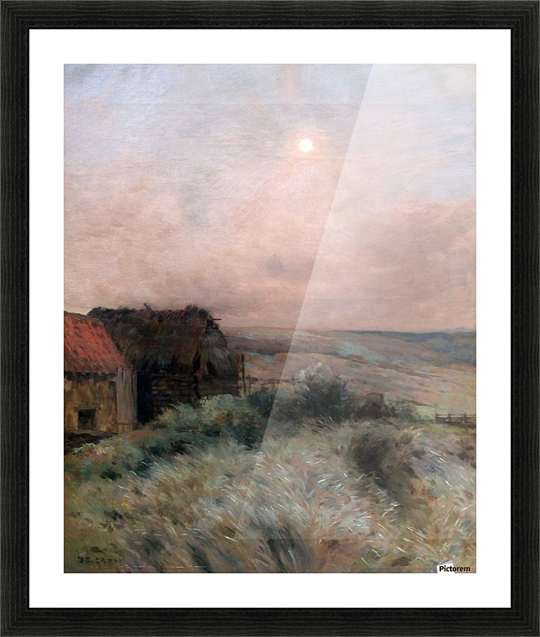 Cottage in the evening Picture Frame print
