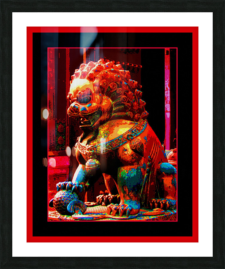 GUARDIAN LION IN THE FORBIDDEN CITY - BEIJING CHINA Picture Frame print