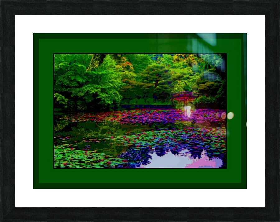 TRADITIONAL JAPANESE MOON BRIDGE  AT THE RYOAN-JI TEMPLE GARDEN IN KYOTO JAPAN Picture Frame print