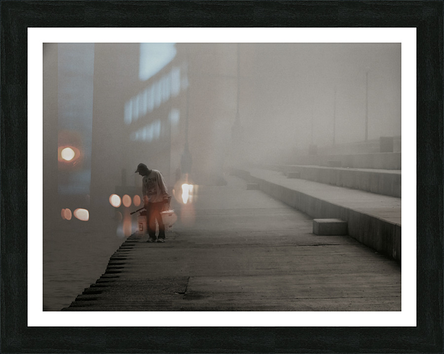 Fisherman at Pier I - Chicago Picture Frame print