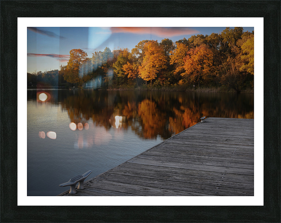Lake Pier in the Fall II Picture Frame print