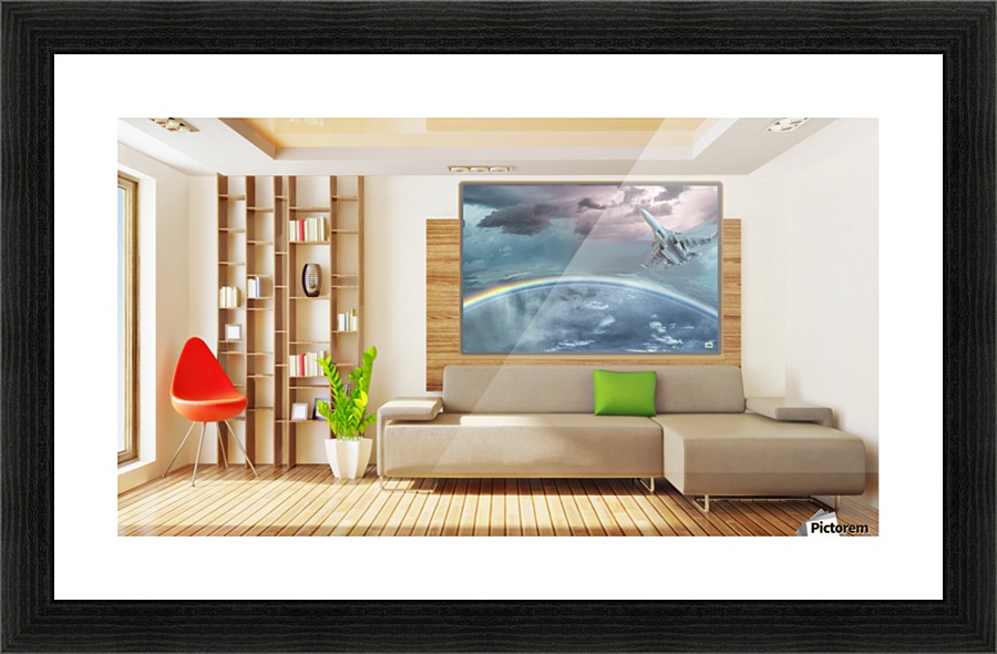 Art rainbow storm   on wall 1 Picture Frame print