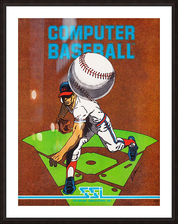 1980 Computer Baseball Game Art Picture Frame print
