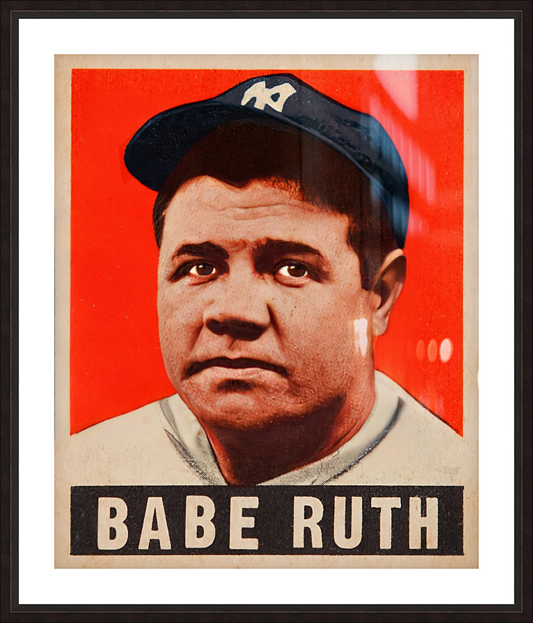 1948 Babe Ruth Baseball Card Art Print Picture Frame print