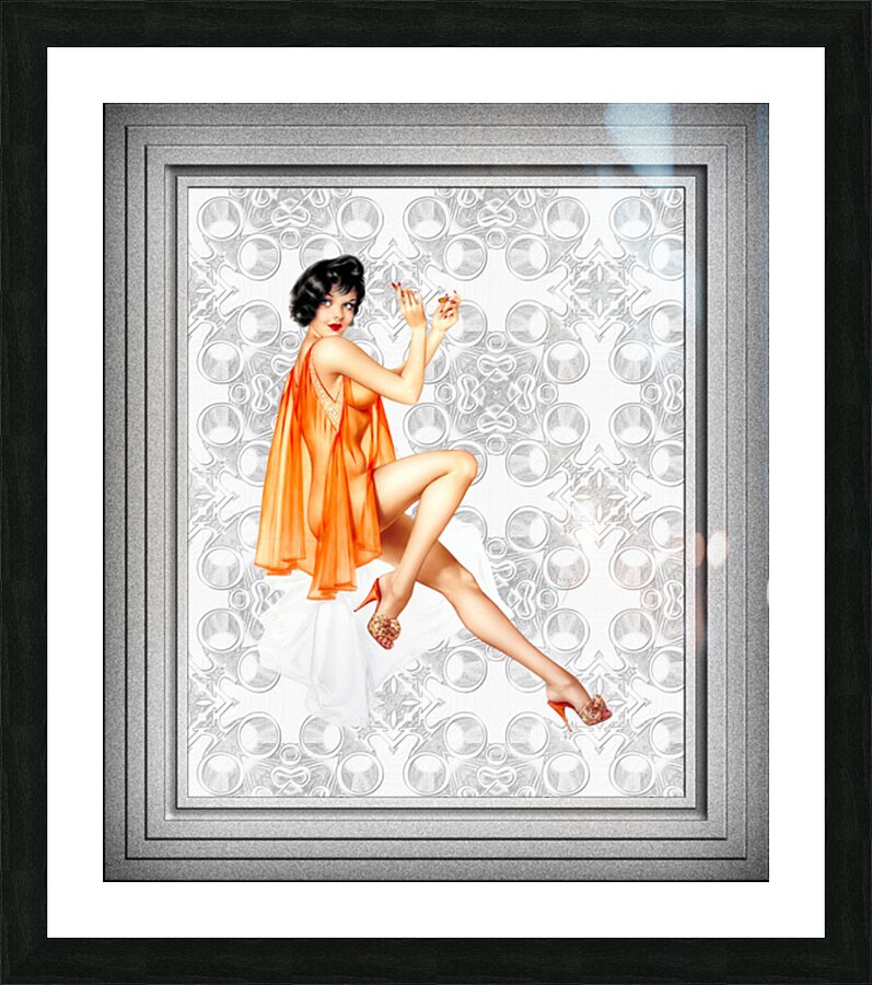Vargas Girl In An Orange Negligee by Alberto Vargas