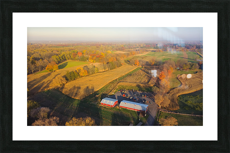 US ROCHESTER RED BARN TOWER SILOS CORN FIELD ROCH Picture Frame print