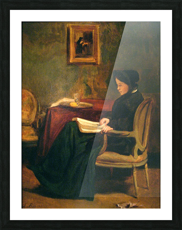 Seated woman reading, 1862 Picture Frame print