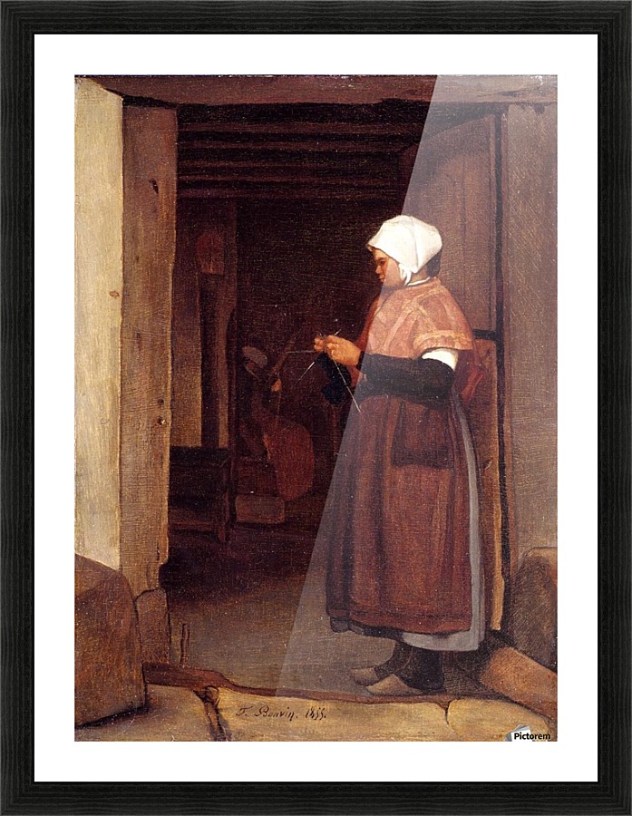 Peasant knitting Picture Frame print