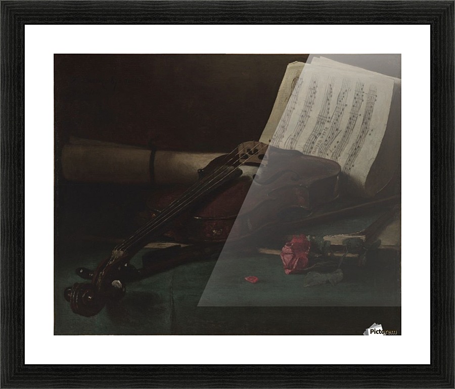 Still life violin Picture Frame print