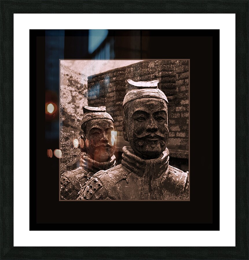 TERRA COTTA SOLDIERS BY CHINAS GREAT WALL Picture Frame print