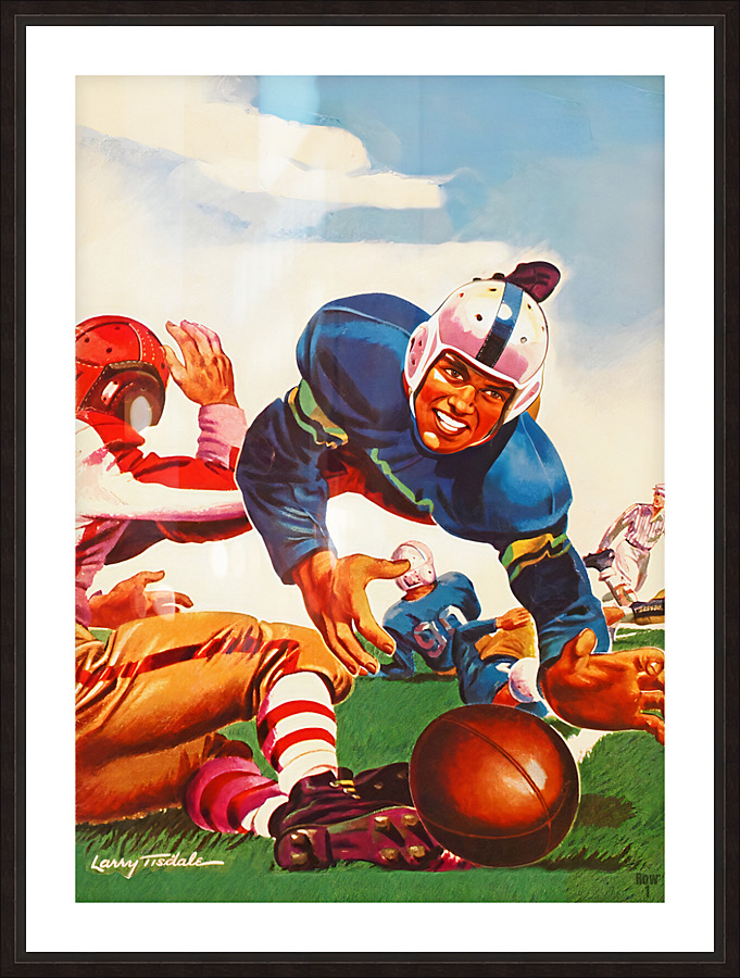 1947 Football Action Art Picture Frame print