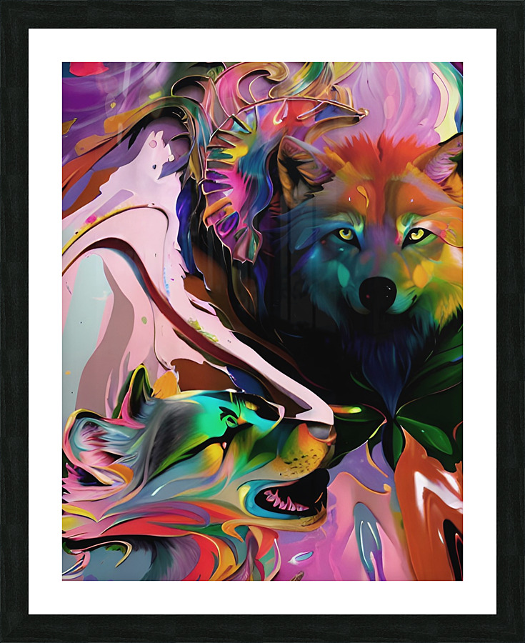 Wolves Abstract Picture Frame print