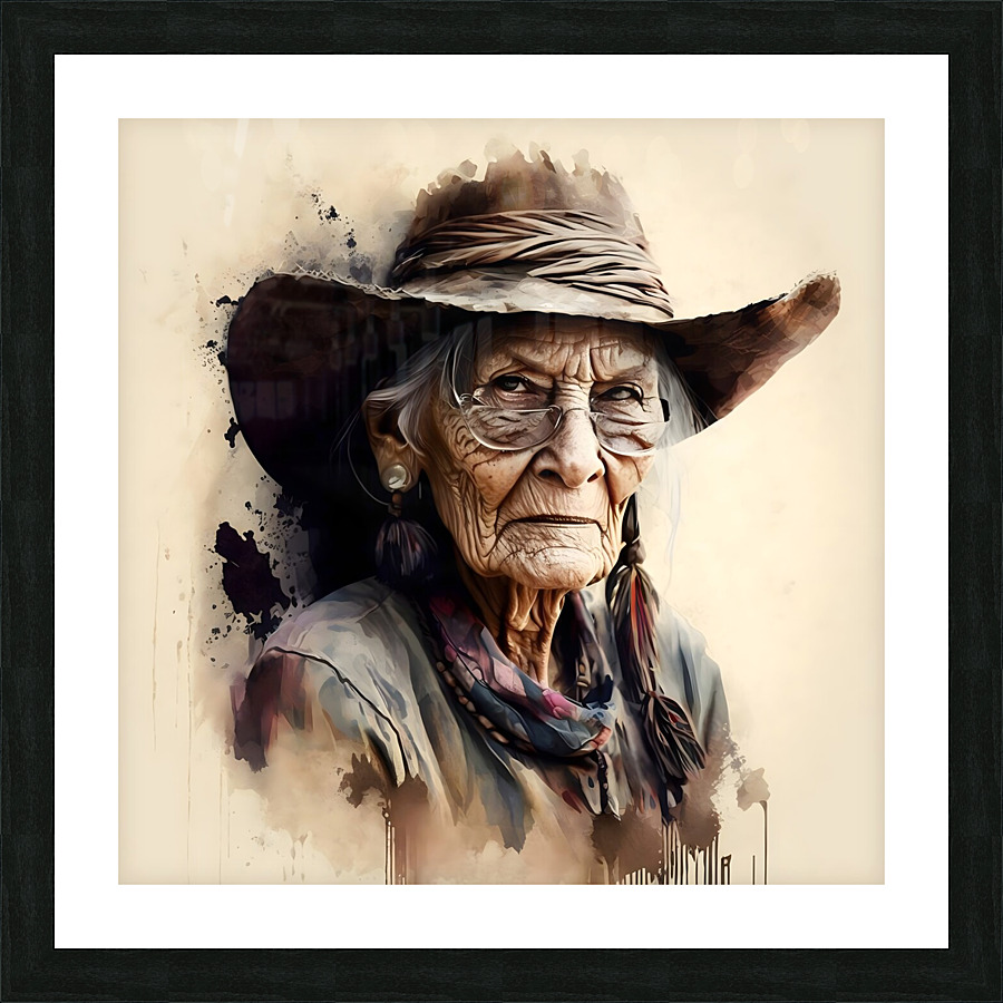 Wild West old woman no.6 Picture Frame print