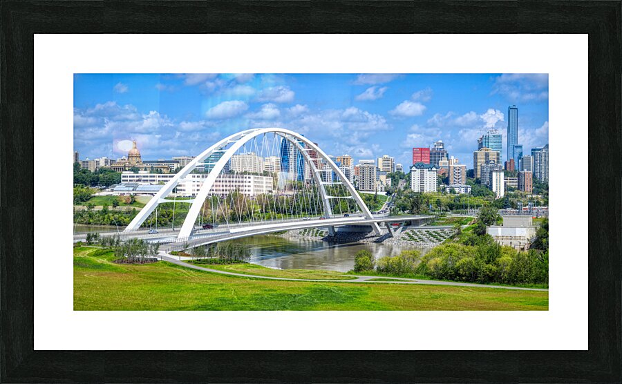 Edmontons Iconic Walter Dale Bridge: A Captivating Ultra-High Resolution Photograph of Modern Architecture and Natural Splendor Picture Frame print