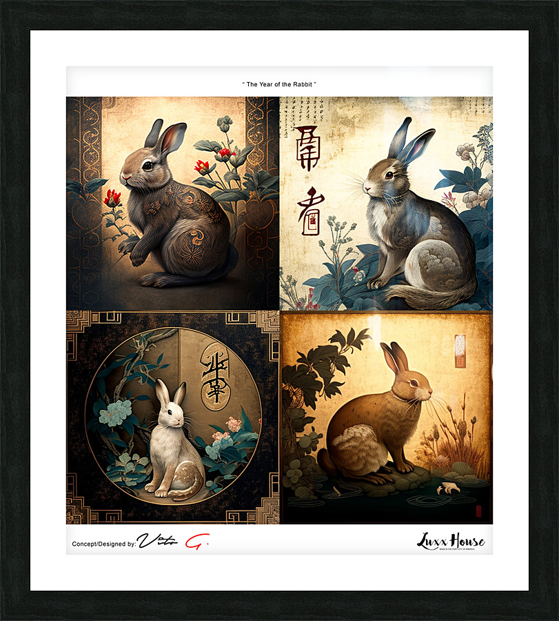 Year of the Rabbit A1 Picture Frame print