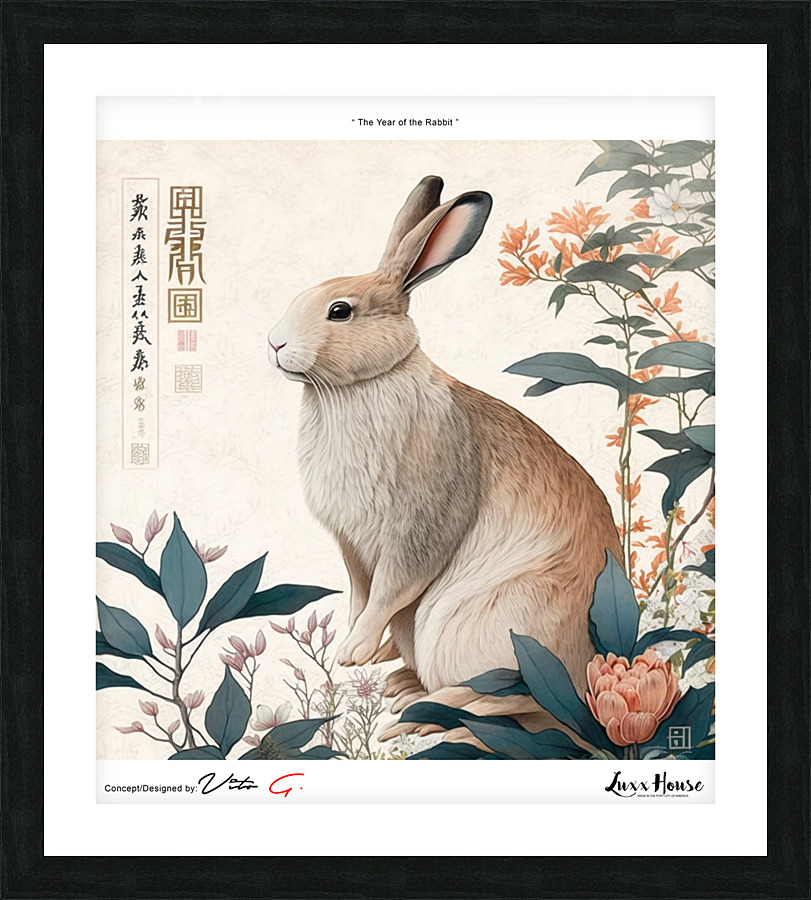 Year of the Rabbit A7 Picture Frame print