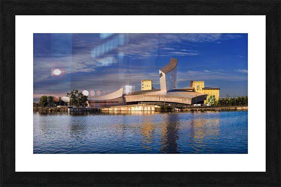Peaceful Morning at Manchester Quays: A High Resolution View of the Imperial War Museum Picture Frame print