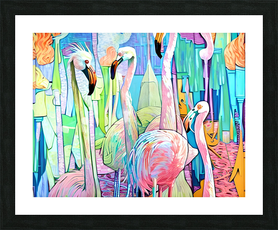 Flamingo Follies Picture Frame print
