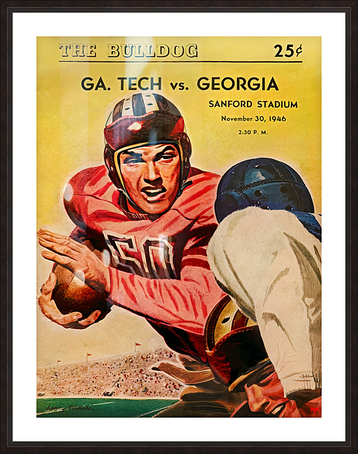 1946 Georgia Tech vs. Georgia Football Art Picture Frame print