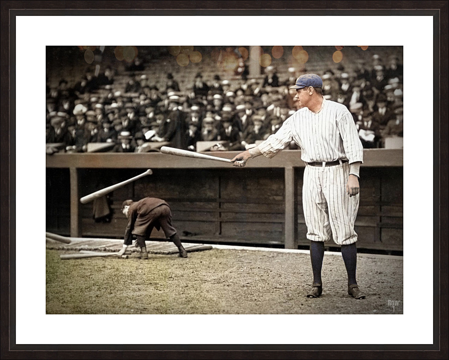 1921 Babe Ruth Tossing Bat  Framed Print Print
