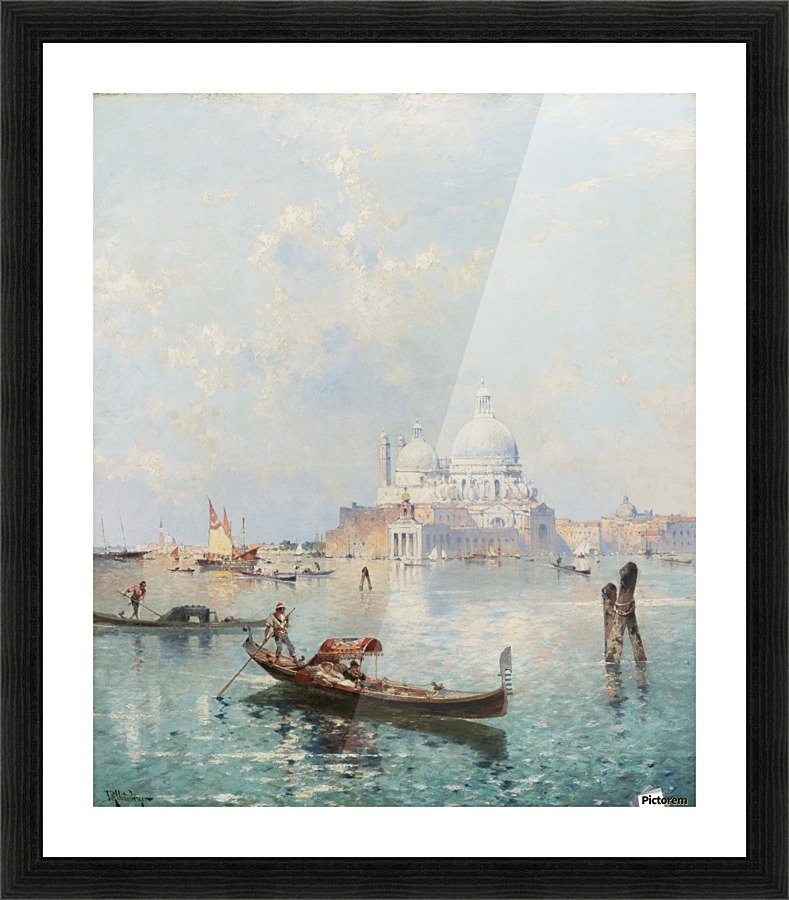Sailing in a gondola Picture Frame print