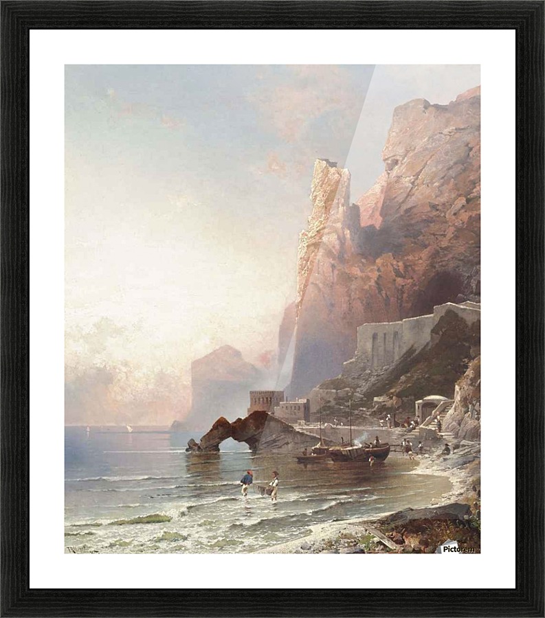 The rock of Amalfi Picture Frame print