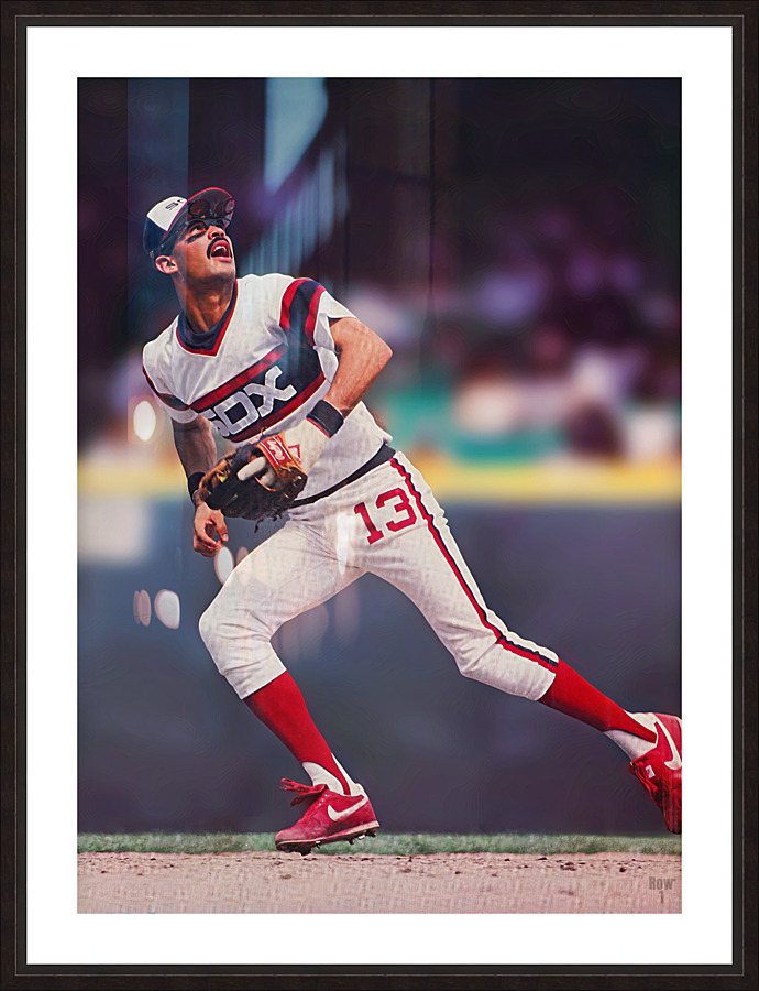 1987 Ozzie Guillen White Sox Art Picture Frame print