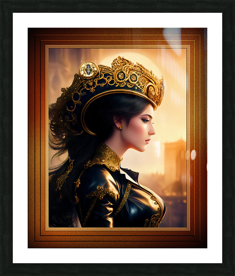 Contessa Agraphina DLampanada Steampunk Fantasy Portrait Of A Lady AI Concept Art by Xzendor7 Picture Frame print
