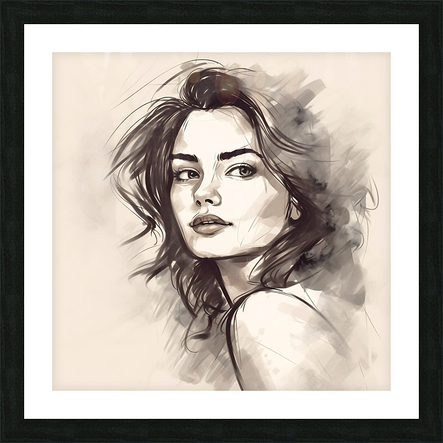 Women sketch no.12 Picture Frame print