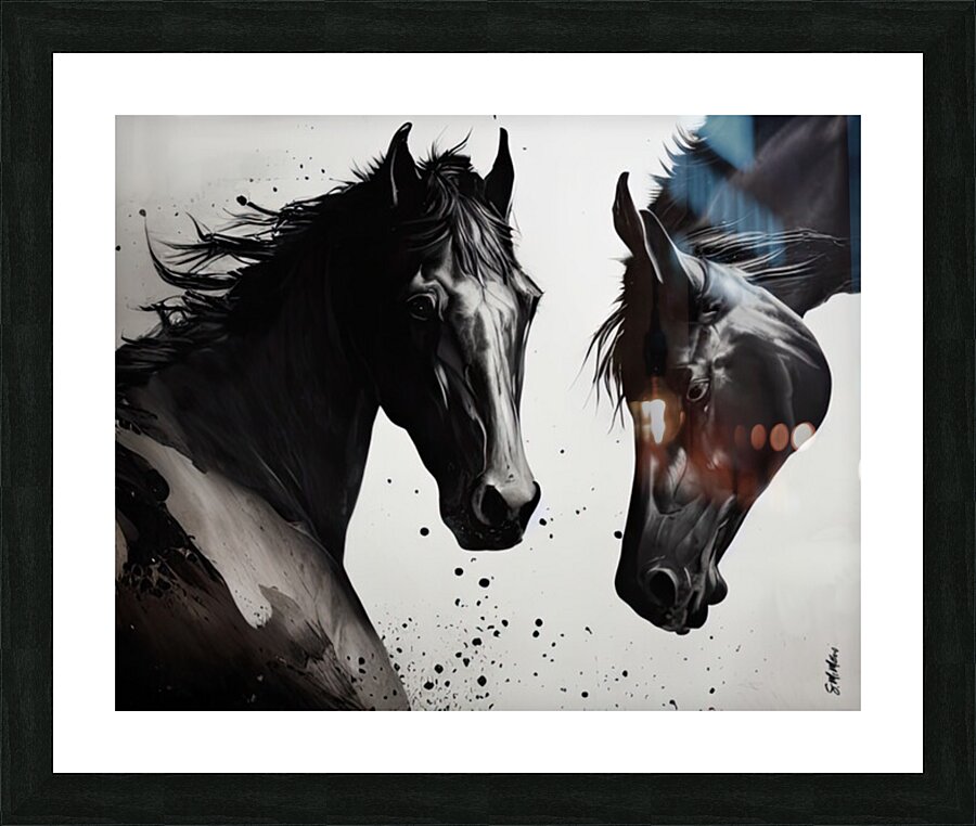 Black Beauties  Picture Frame print