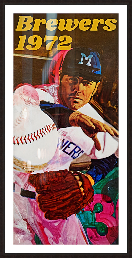 1972 Milwaukee Brewers Retro Art Picture Frame print