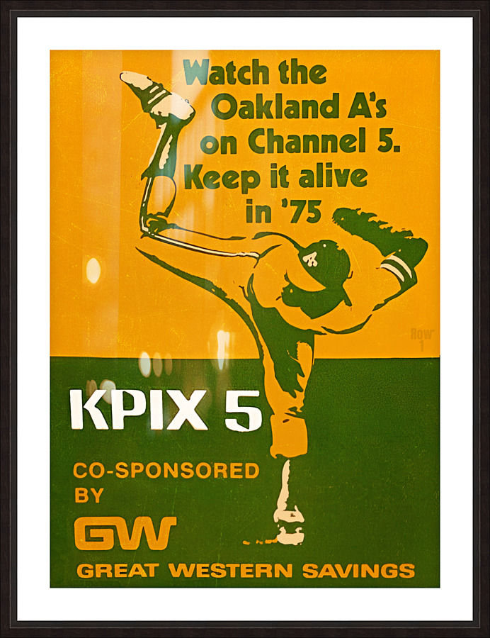 1975 Oakland Athletics KPIX Television Ad  Picture Frame print