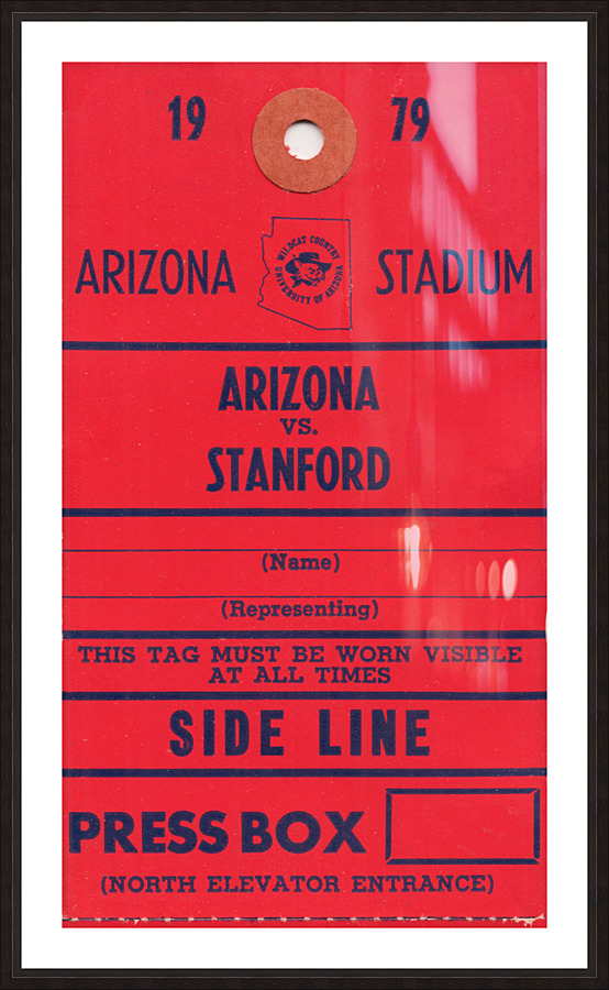 1979 Arizona Wildcats Football Press Pass Art Picture Frame print