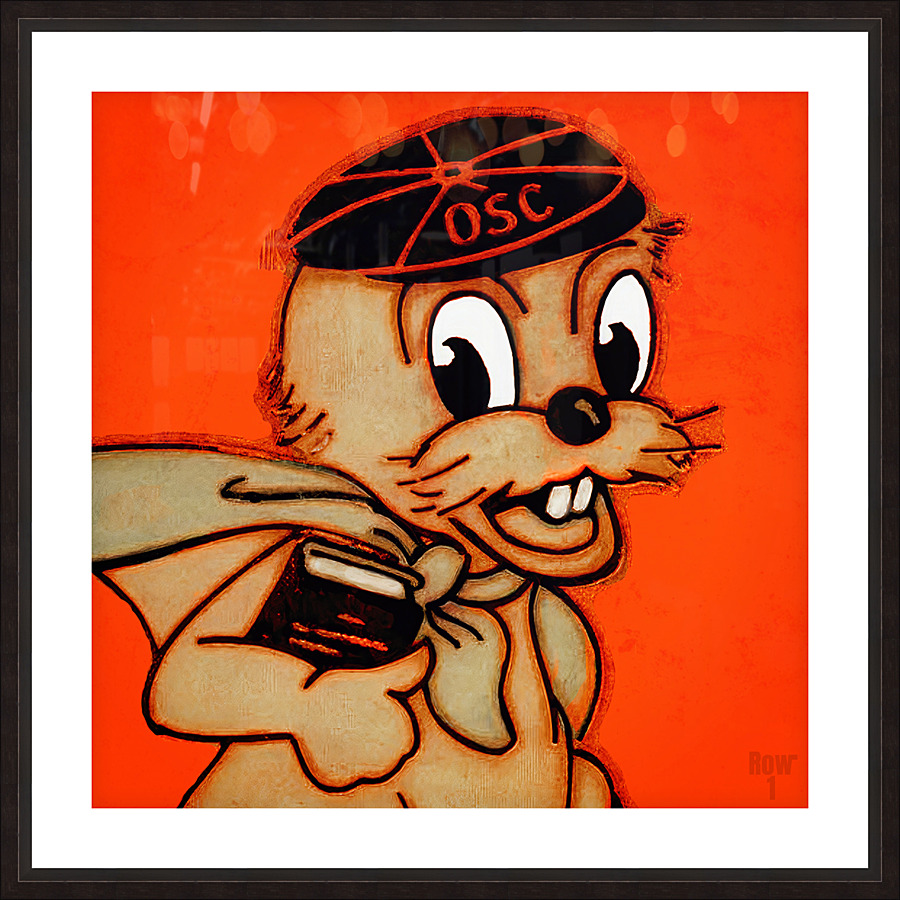 Vintage Oregon State Beaver Cartoon Art Picture Frame print