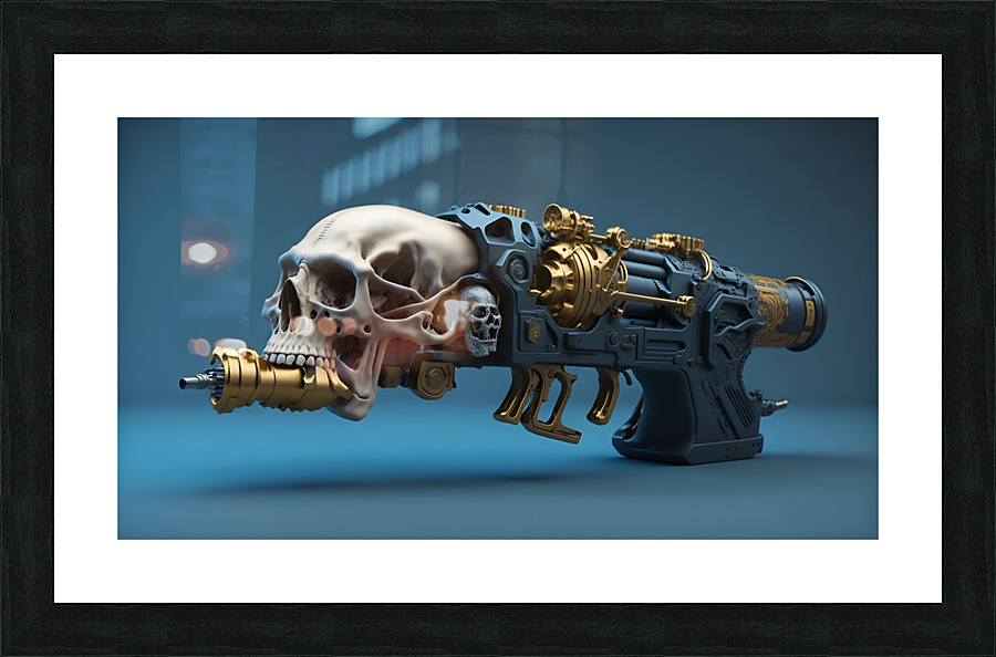 Steampunk Skull Gun 2-3  Framed Print Print