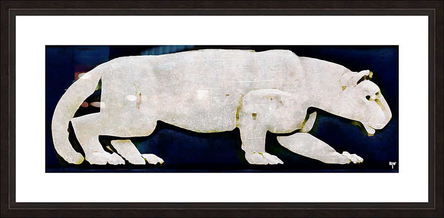 Vintage Penn State Nittany Lion Watercolor Remix Picture Frame print