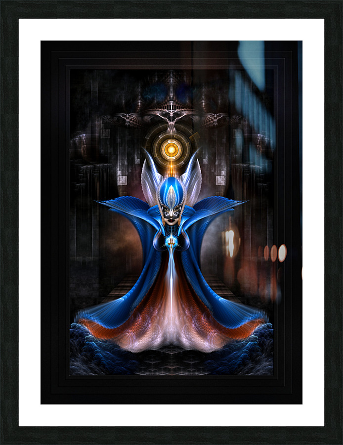 The Majesty Of Arsencia Fractal Portrait Sci-Fi Fantasy Composition by Xzendor7 Picture Frame print