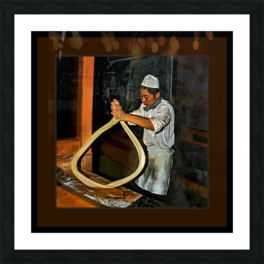 MAKING HAND ROLLED NOODLES Picture Frame print