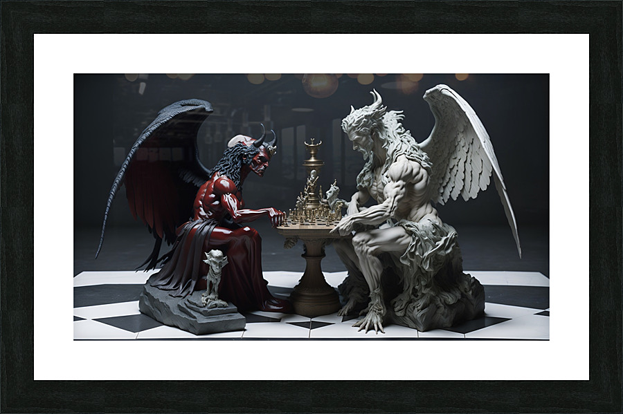 Demon Chess  Framed Print Print
